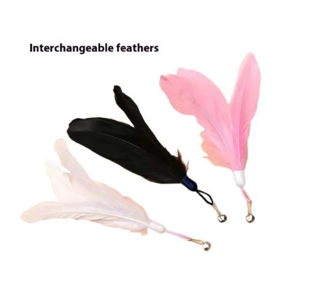 Cat Feather Teaser Wand – Interactive Cat Toy