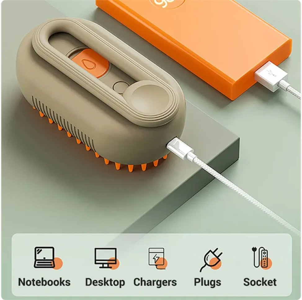 3-in-1 Steam Pet Brush for Shedding – Dogs & Cats