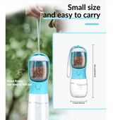 Portable Dog Water Bottle with Built-In Bowl & Food Cup