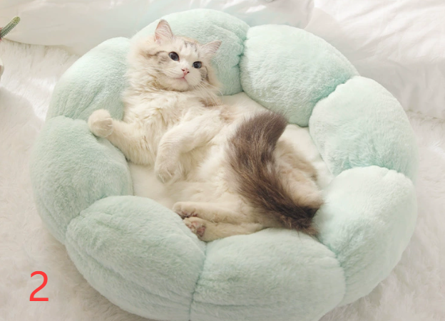 Calming Donut Bed – Fluffy Cuddler for Cats & Small Dogs