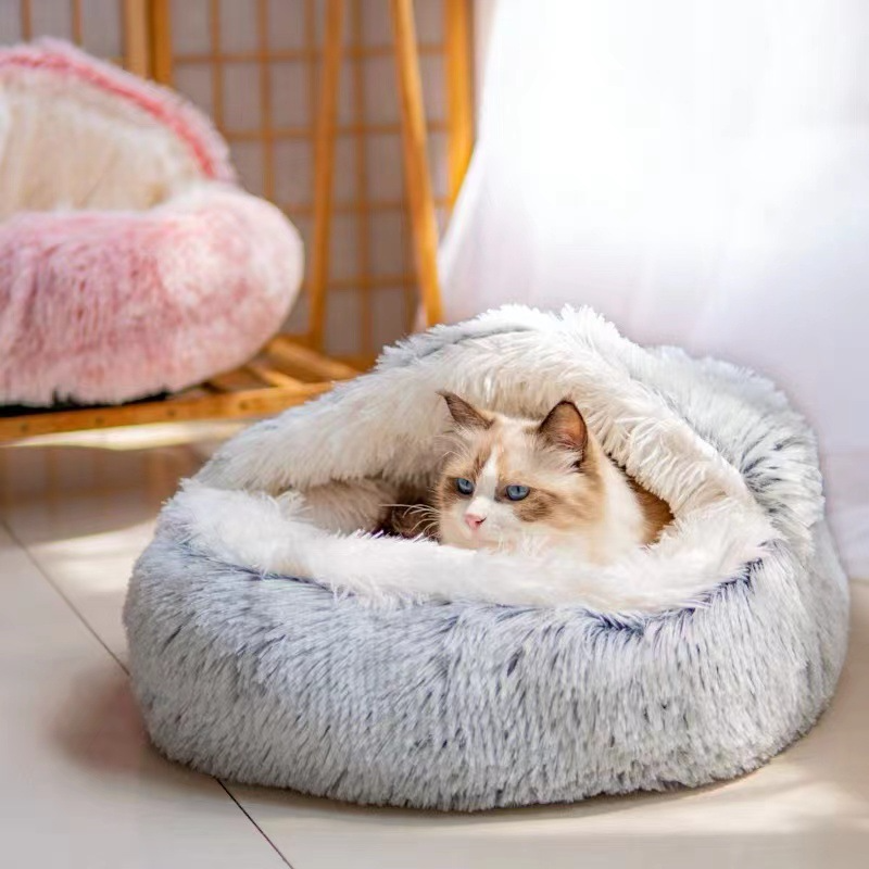 Semi-covered cat cave bed – view 2