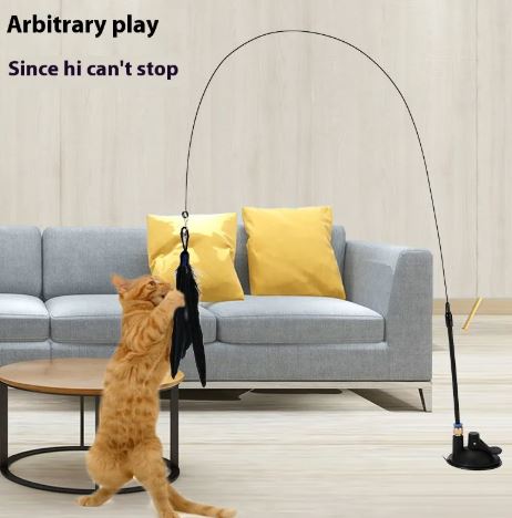 Cat feather teaser wand toy
