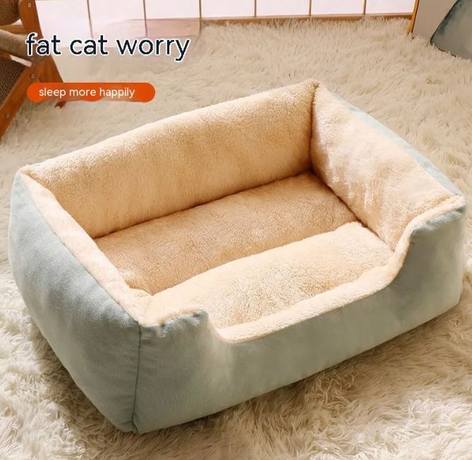 Warm plush cat bed with padded sides – view 2