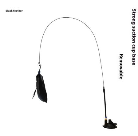 Cat feather teaser wand toy – view 3