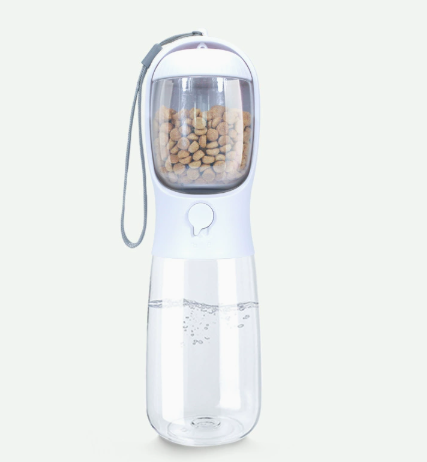 Portable Dog Water Bottle with Built-In Bowl & Food Cup