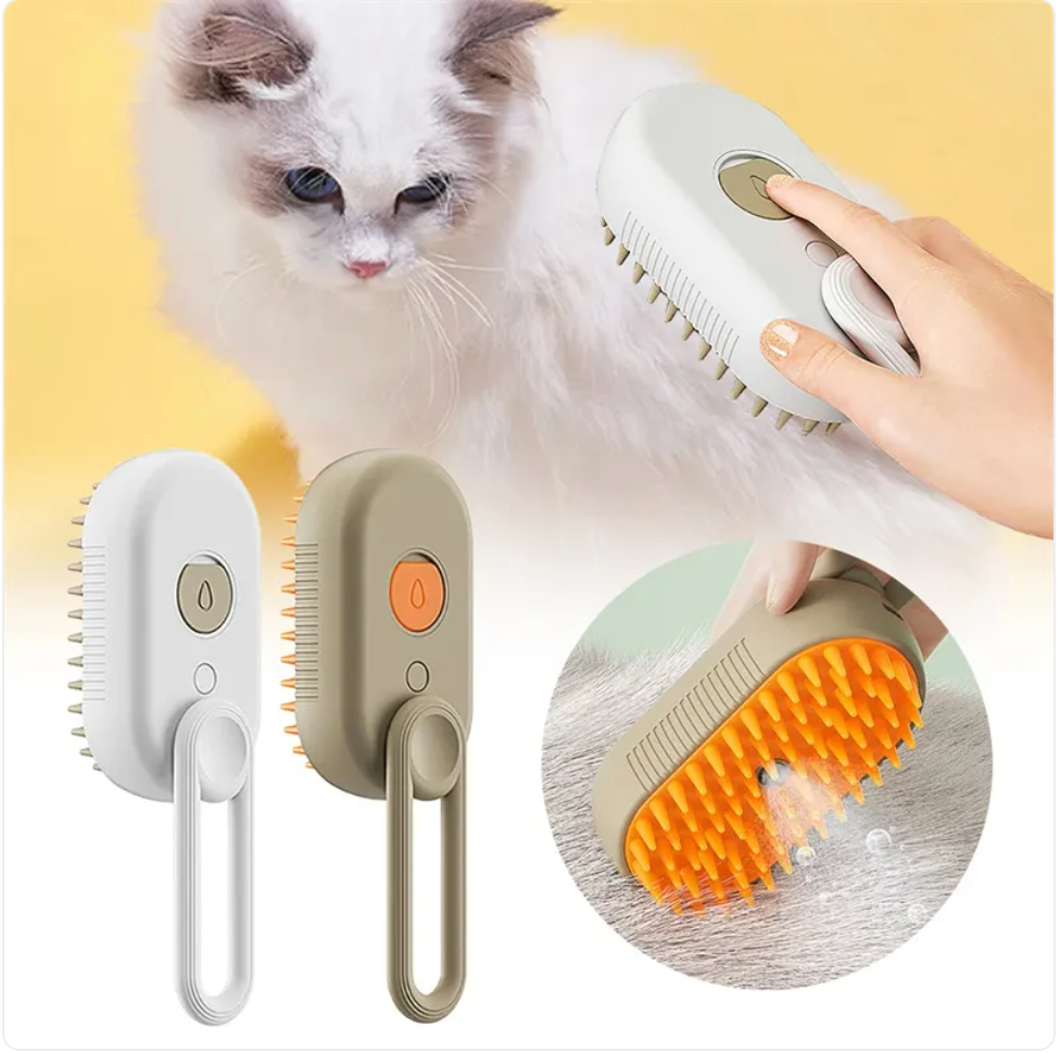3-in-1 Steam Pet Brush for Shedding – Dogs & Cats