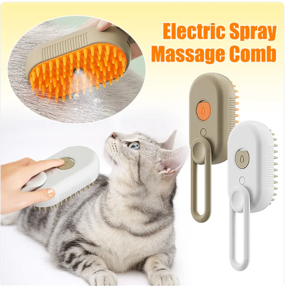 3-in-1 Steam Pet Brush for Shedding – Dogs & Cats